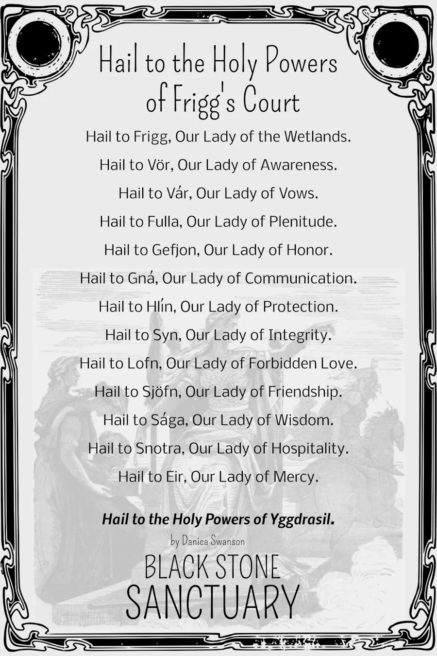 Frigg's Court Prayer Printable