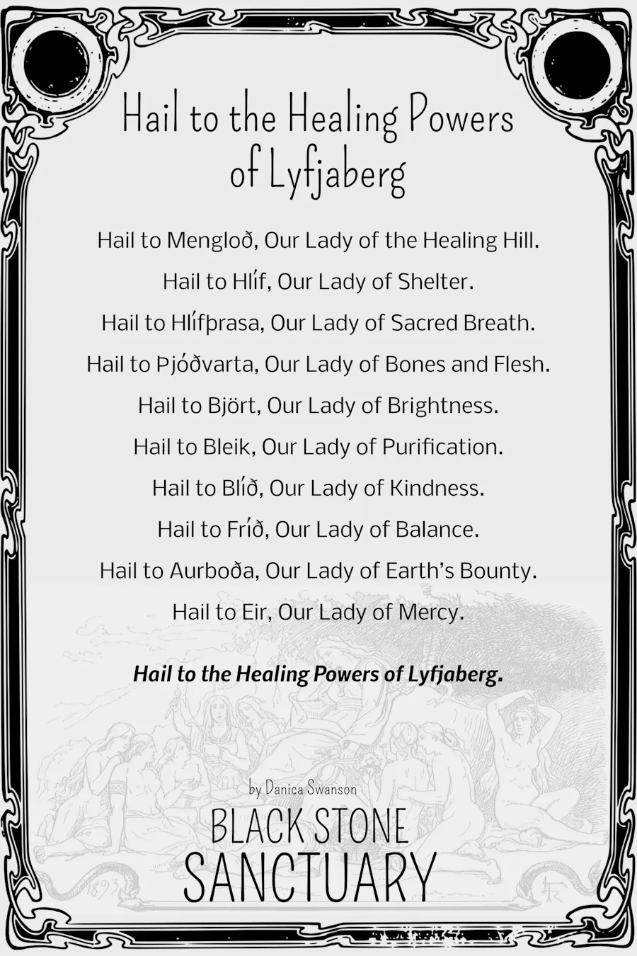 Healing Court of Lyfjaberg Prayer Printable